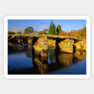 Postbridge, Clapper Bridge & East Dart River Sticker